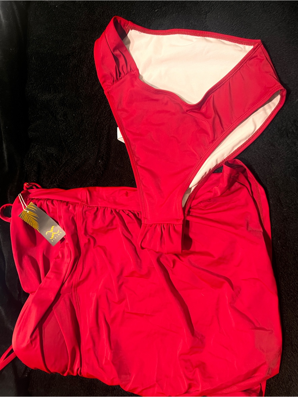 Bikinix brand Womens two piece XL red Tankini swim suit, NWT